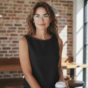 Sz 4 Ann Taylor Black Lined Wool Blend Vest